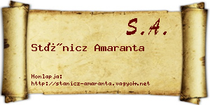 Stánicz Amaranta névjegykártya